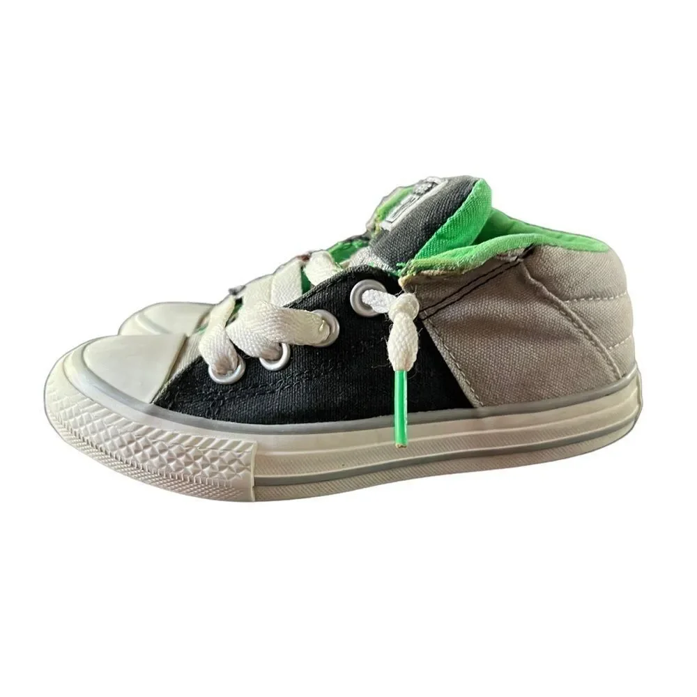 Converse All Stars unisex youth sneakers in grey, green‎ and black size 11